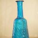 Legras blue enamelled glass carafe with wisteria decoration