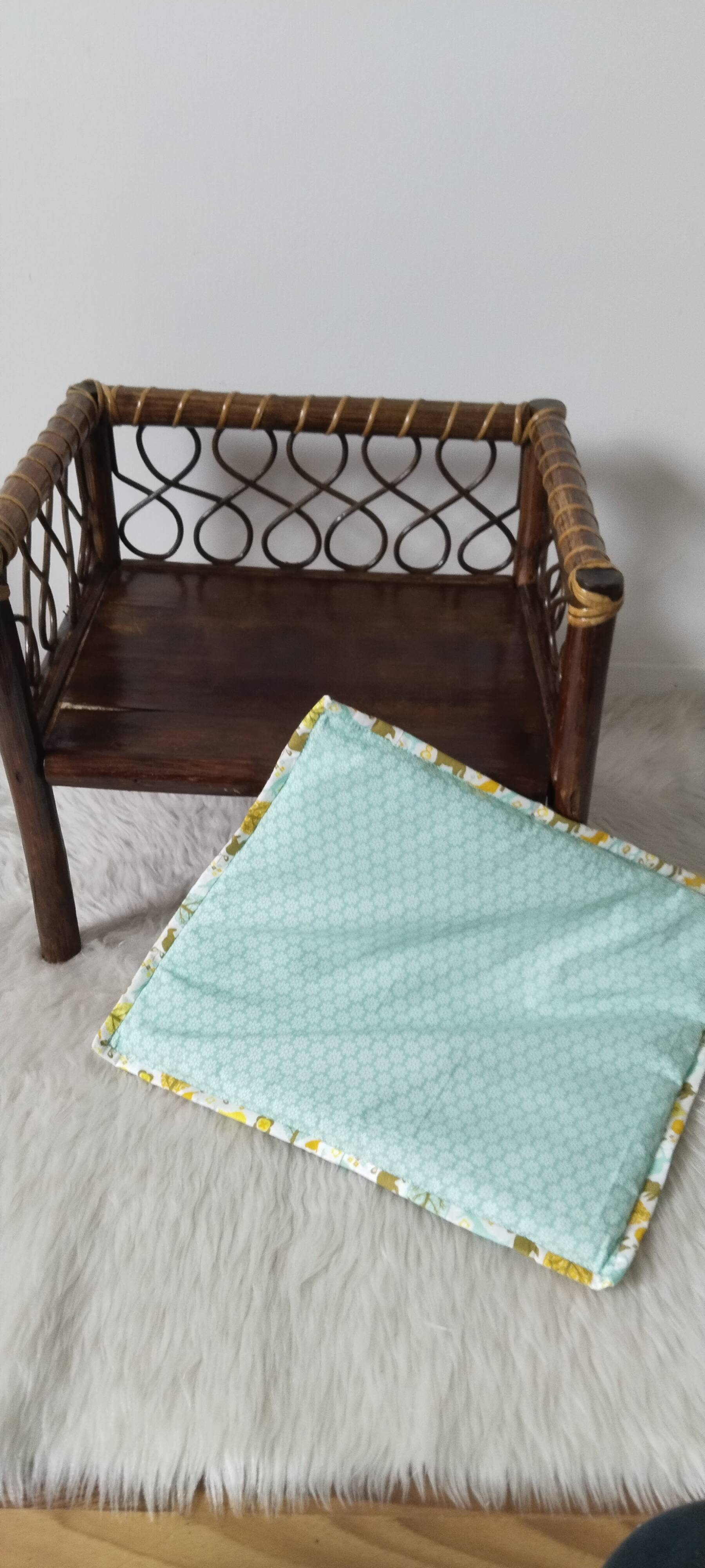 Vintage rattan children's armchair