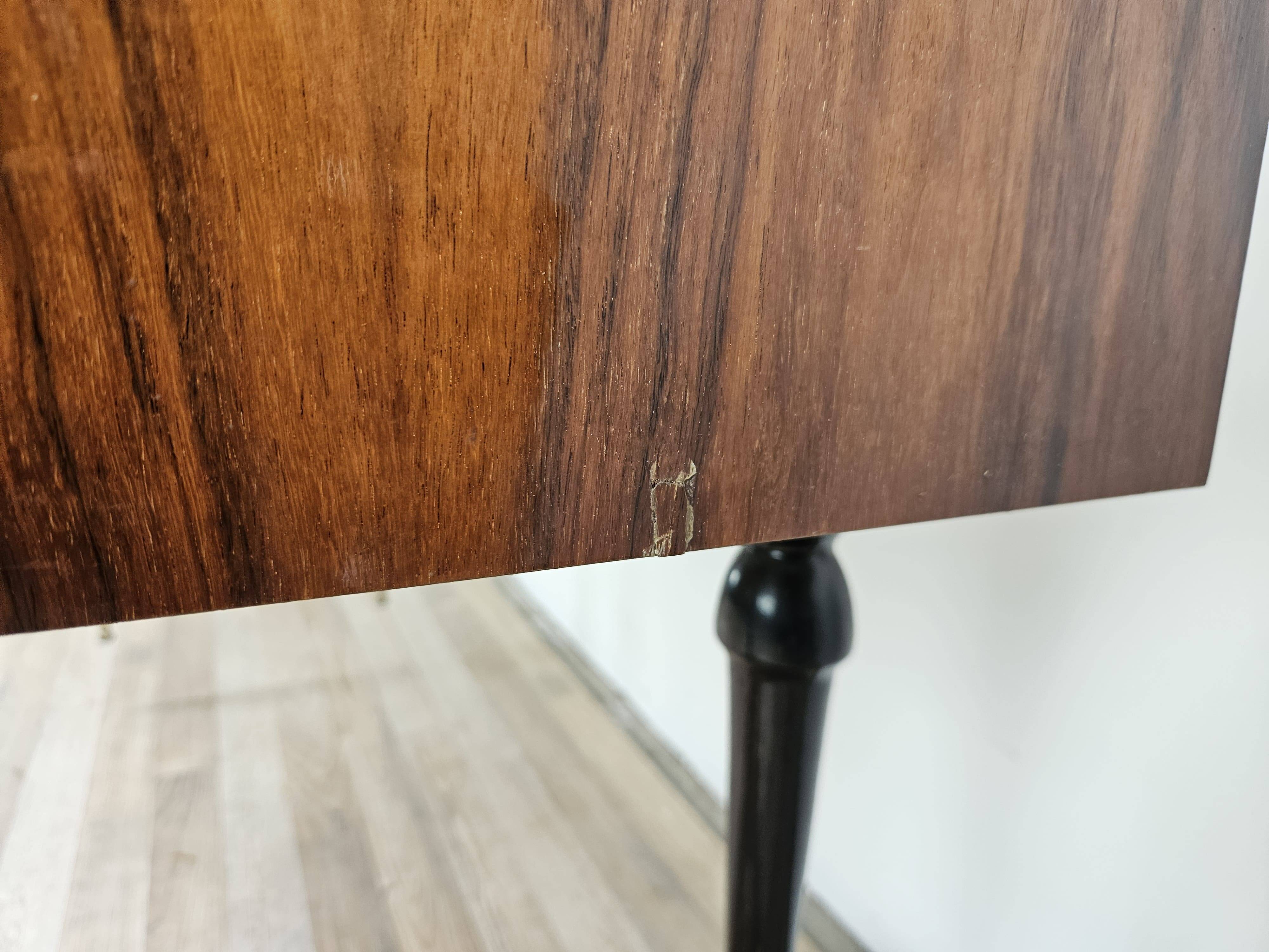 Mid-century 1960s mahogany sideboard with glass top