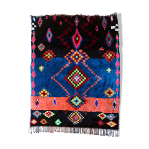 tapis style Boujaad design vintage, modèle Life Back 170 cm / 210 cm