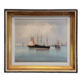 "Bateaux de Kortenhoef" Bernard van Beek, The Hague School, around 1910 – Netherlands