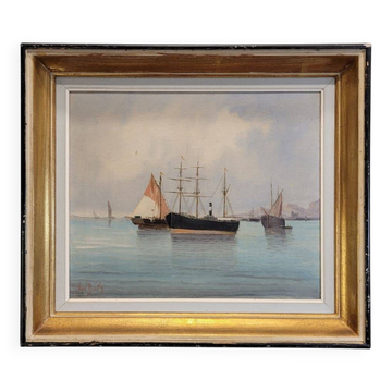 "Bateaux de Kortenhoef" Bernard van Beek, The Hague School, around 1910 – Netherlands