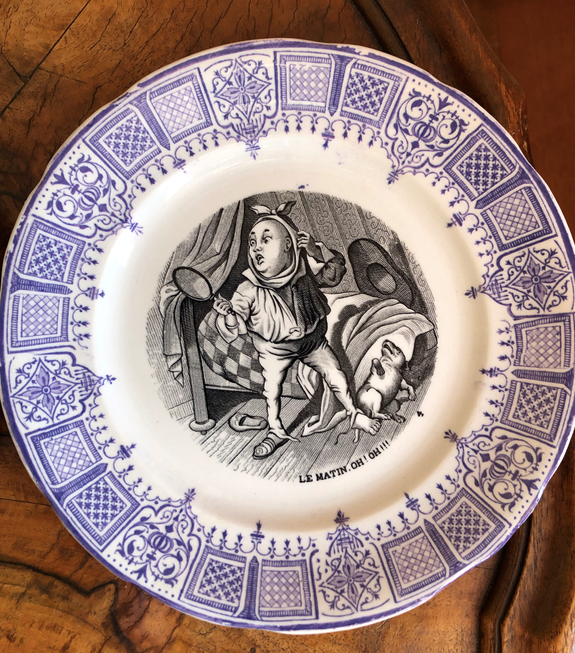 Lot of three plates Sarreguemines