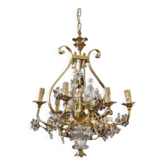Maison "Baguès" - Chandelier in the shape of a lyre with Asian characters