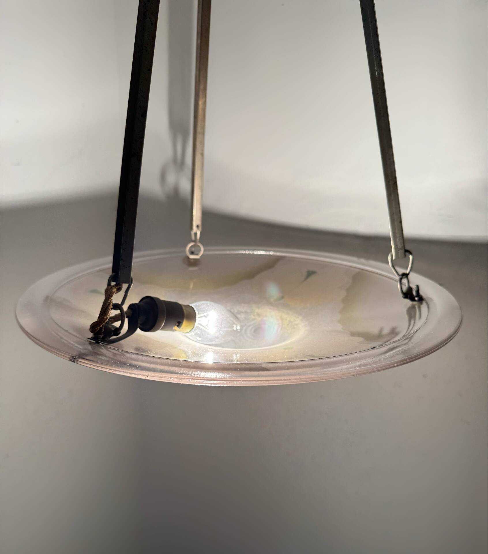 Art Deco chandelier with polychrome glass
