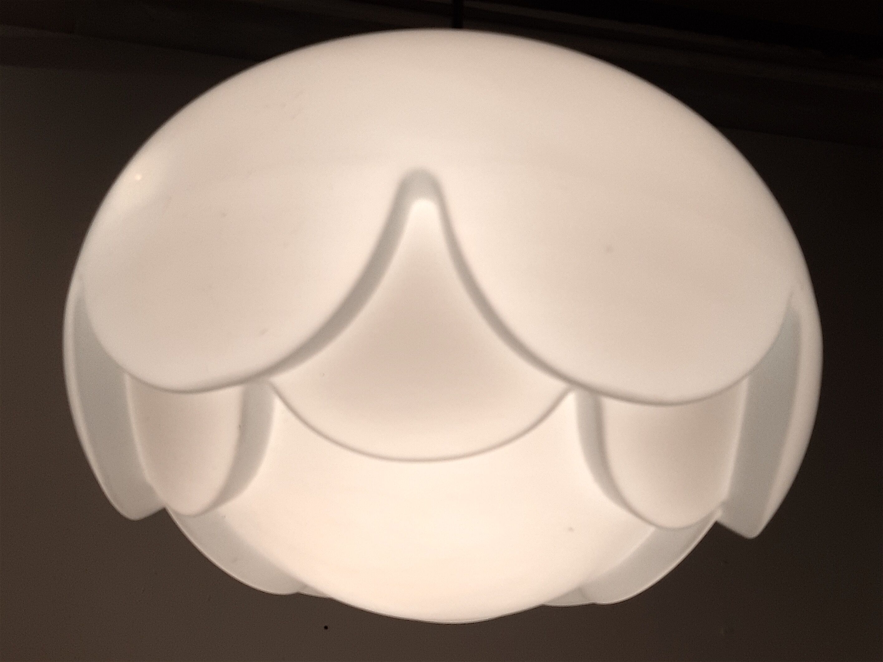 "Artichoke" opaline pendant light by Koch & Lovy for Peill & Putzler