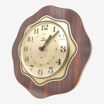 Vintage Featured Clock Golden Formica Flower Shape