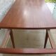 Table extensible pieds compas année 50 rallonges non fournis en bois de teck–Très bon état