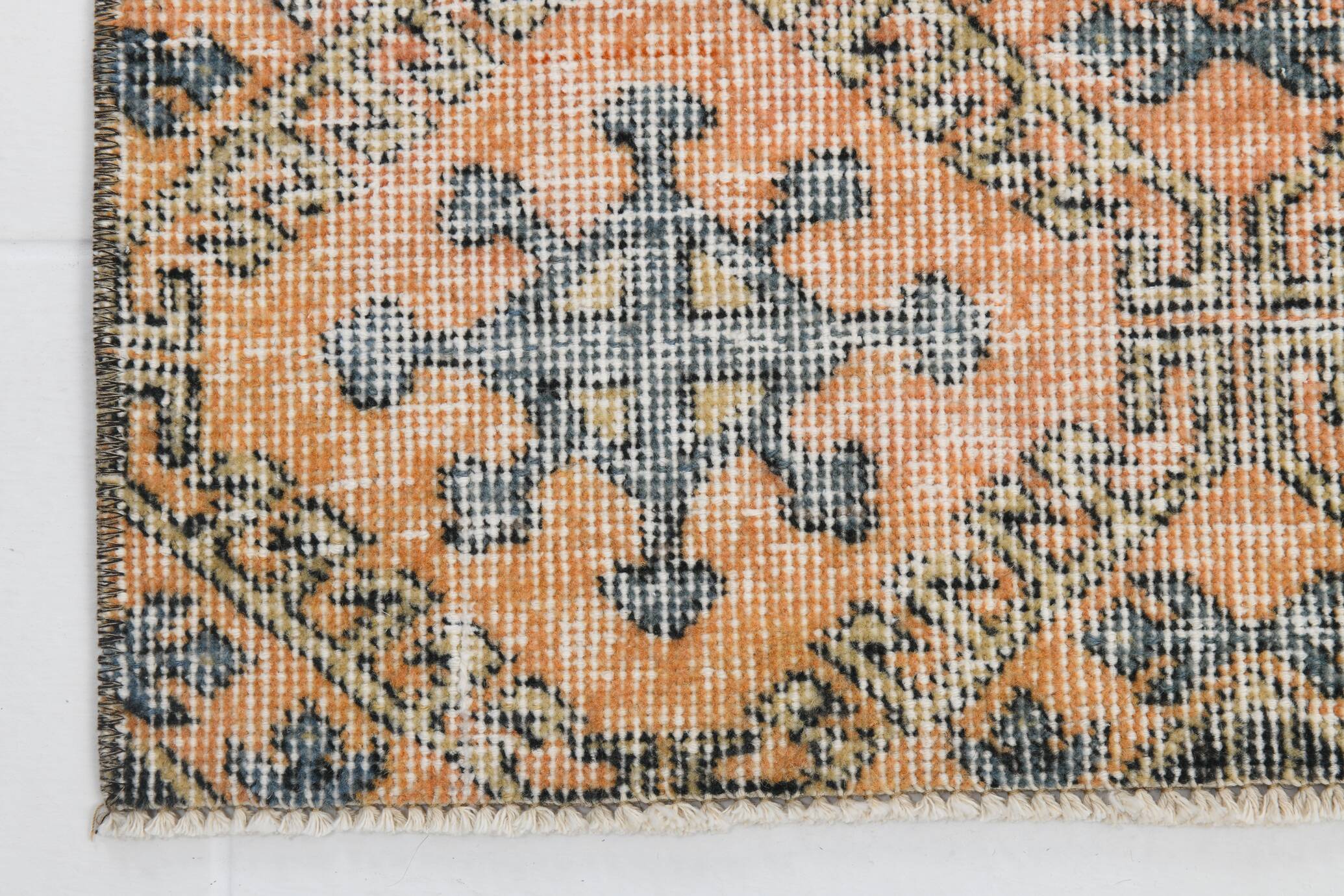 7x10 Pumpink Orange & Black Persian Rug, 208x316Cm