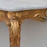 Rocker-style gilded wooden console