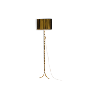 Baguès House, Tripod floor lamp in gilded bronze imitating bamboo, 1970s.