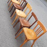 Set of 6 vintage mismatched bistro chairs