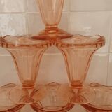 Rosaline style pink glass ice cream cups