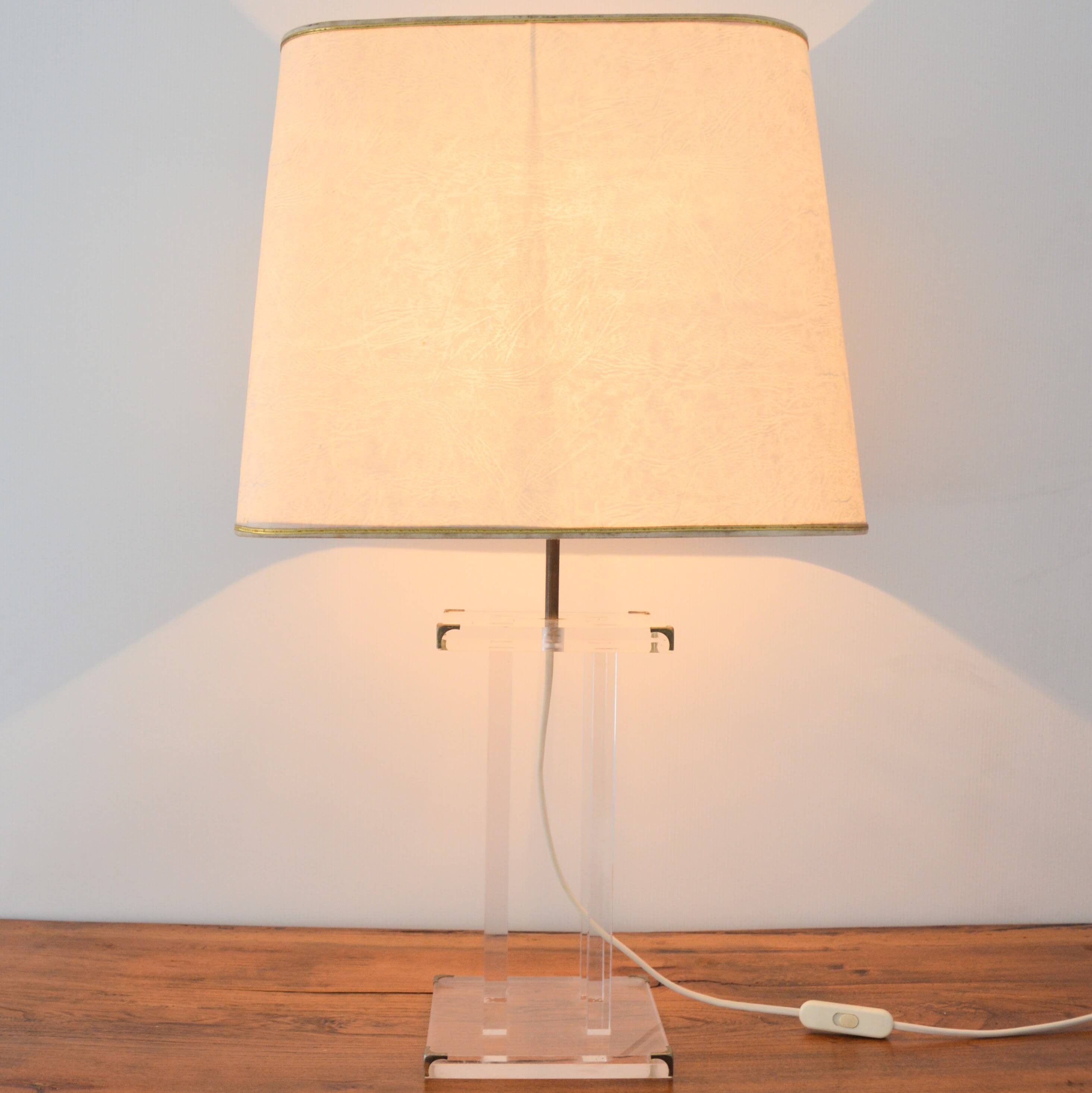 Table lamp » Crystal » David Lange vintage 1970s