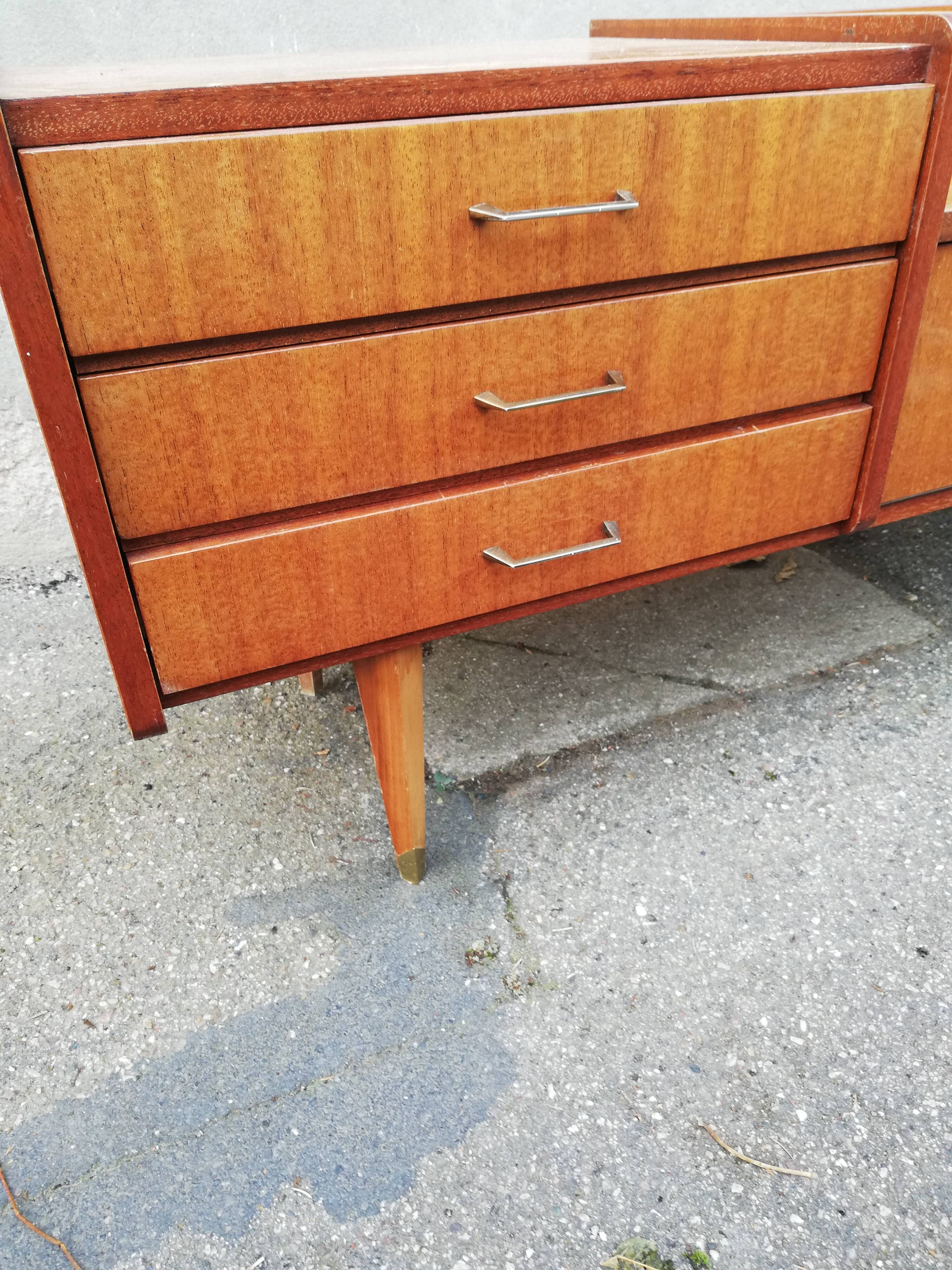 Vintage chest of drawers 3 drawers 1 flap