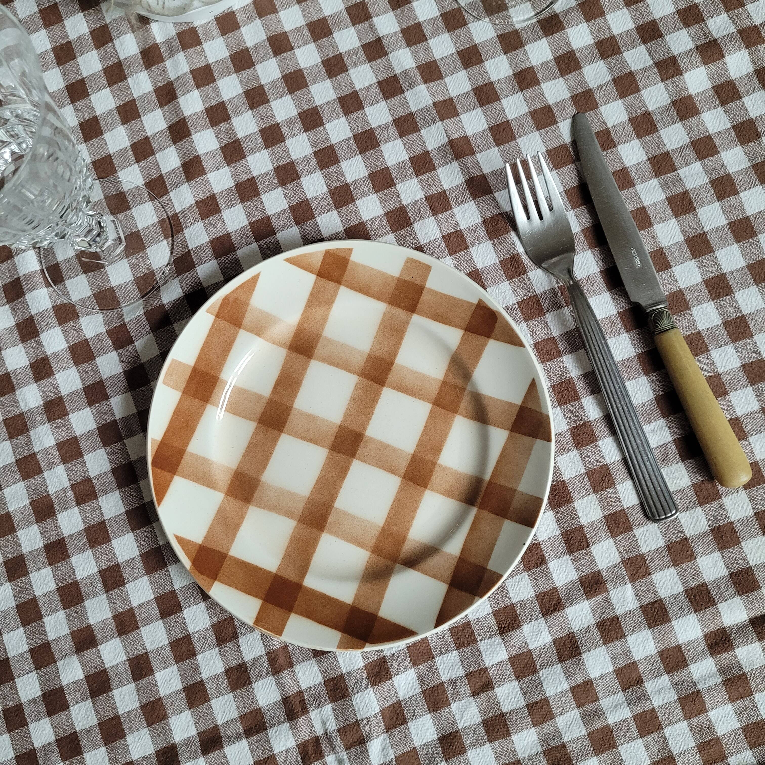 La Redoute x Selency set of 4 brown dessert plates