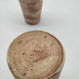 Paire de mugs en terre cuite émaillée vintage