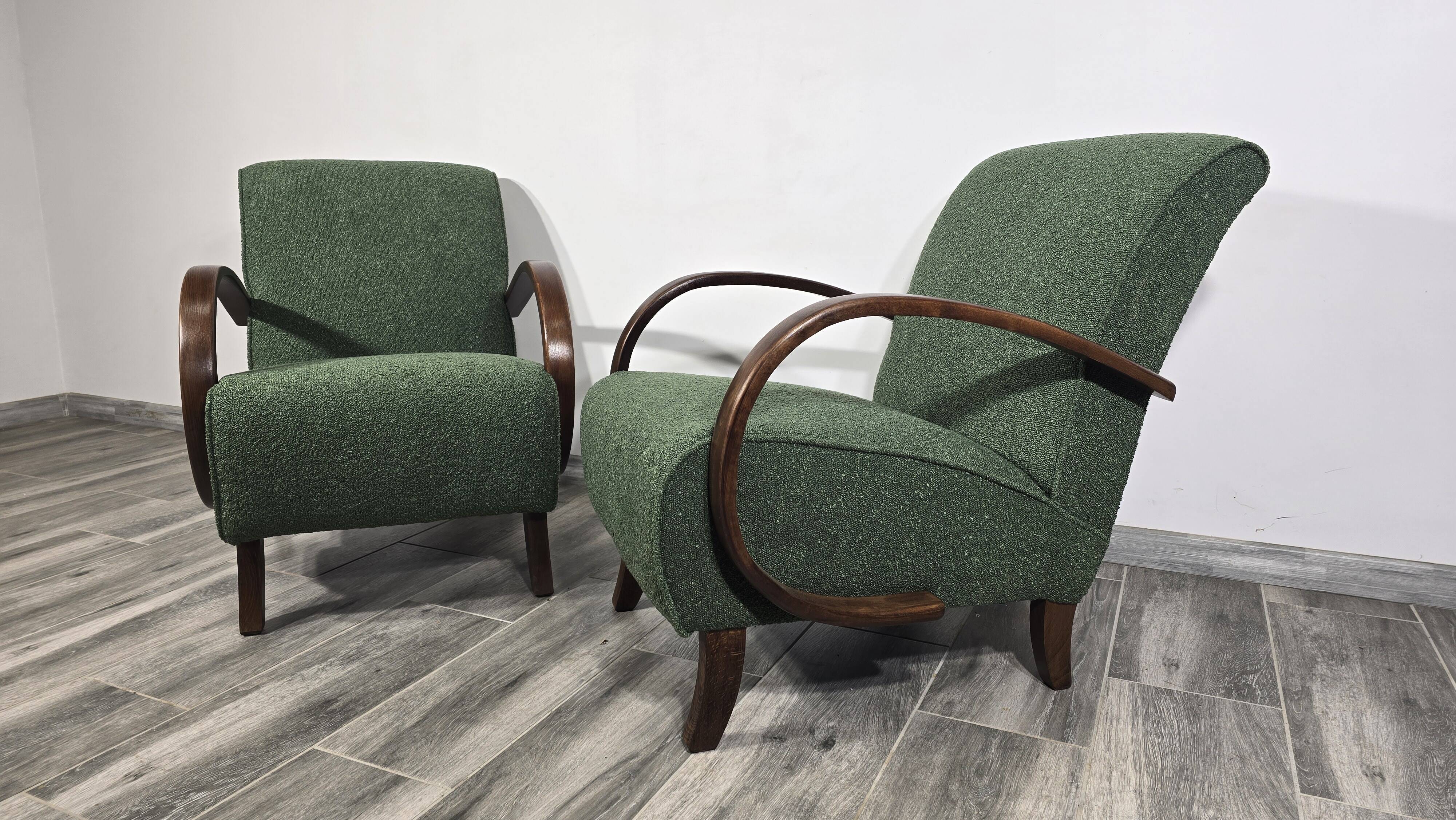 Chaises longues de Jindrich Halabala, années 1940, ensemble de 2