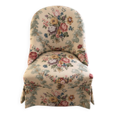 Fauteuil crapaud ancien à fleurs