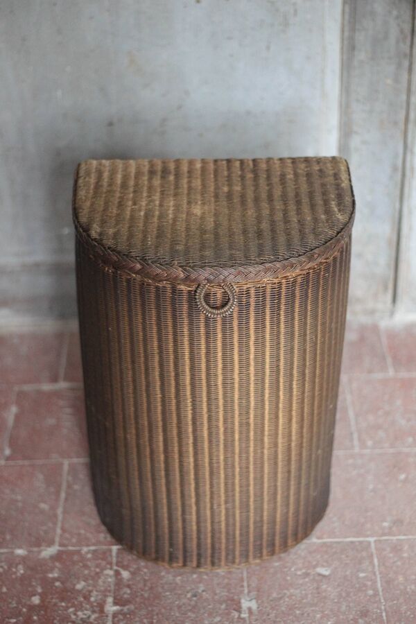Coffre Lloyd Loom d'Angleterre des années 1930, malle de rangement osier do