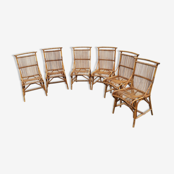 6 chaises en rotin