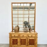 Buffet & Mirror XXL "Workshop Spirit" Set – Patinated Pine