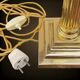 Neoclassical lamp base with fluted column in polished solid brass – 1960s-70s