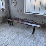 Pair of benches in walnut and solid oak 230 cm