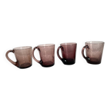 Purple biot blown glass mugs