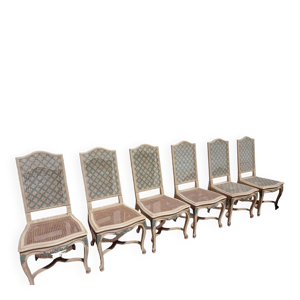 6 chaises peintes milieu - 20eme