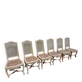 6 chaises peintes milieu du 20eme siècle