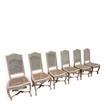 6 painted chairs from the mid-20th century