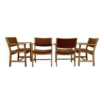 Set of 4 armchairs with "hans wegner" stamp 1960.