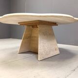 Vintage flower shaped travertine coffee table, 1970s