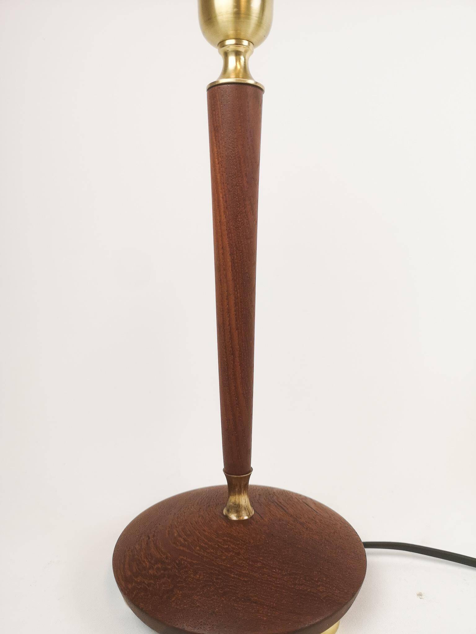 Teak and brass table lamp, mid-century, Sweden 1950s