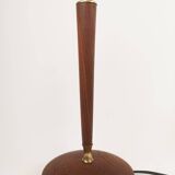 Teak and brass table lamp, mid-century, Sweden 1950s