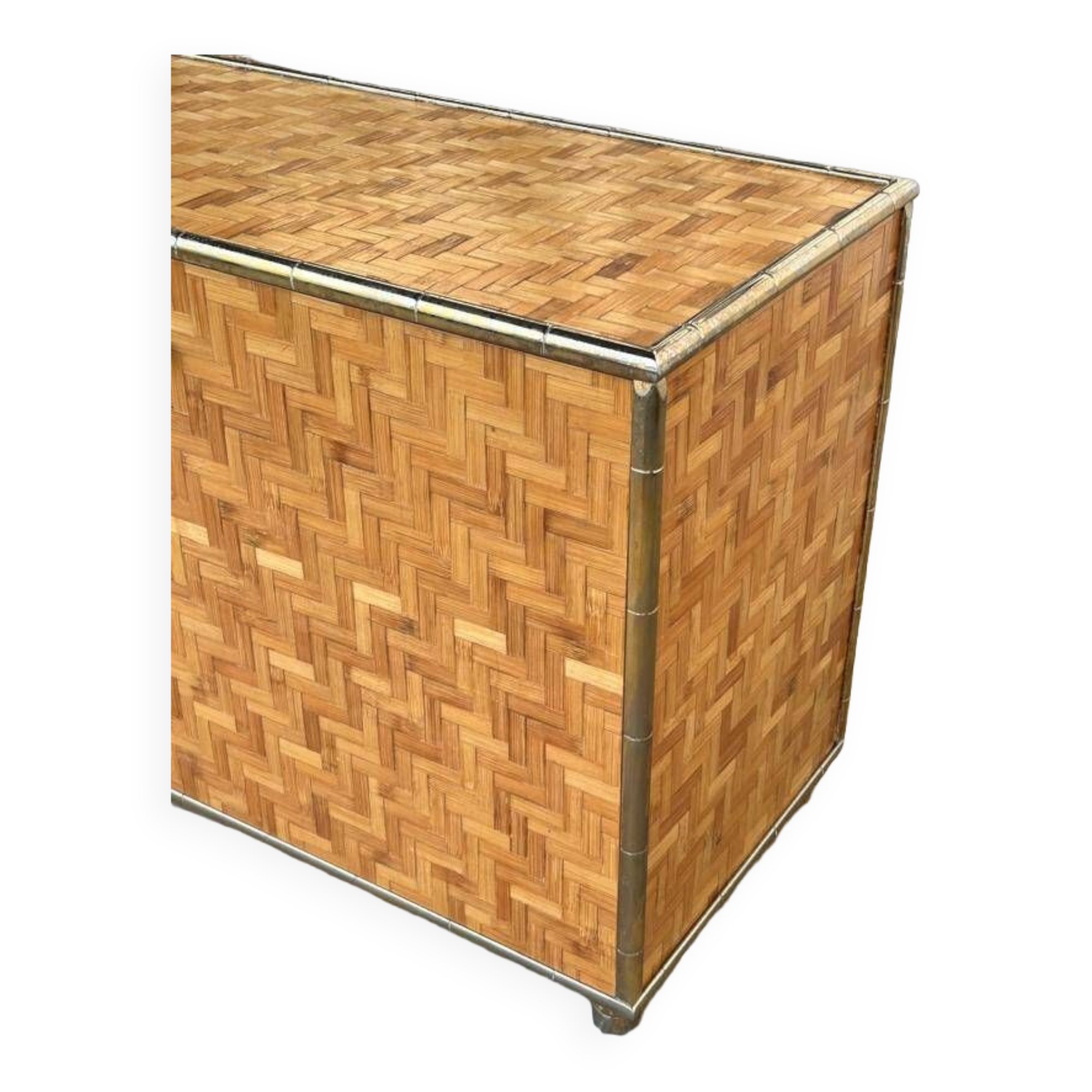 Beautiful Vintage Bamboo Sideboard in Gabriella Crespi style, Italy Circa 1970