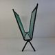 1960 Czechoslovakian Mid-Century Magazine Rack with Green Wire