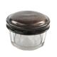 Art Deco pill box, crystal, silver-plated copper, Poland, 1930s