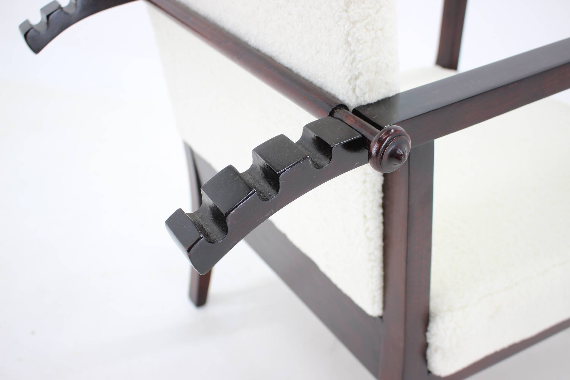 1940s Restored Beech Adjustable Armchair ,Czechoslovakia