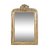 Miroir Louis-Philippe du XIXe siècle avec petit fronton en forme de cœur