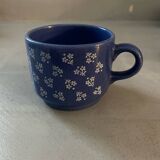Vintage blue cup with flower decor