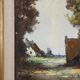 Belgian Painting of a farm scene with gilded wooden frame by Jos Pauwels, 1