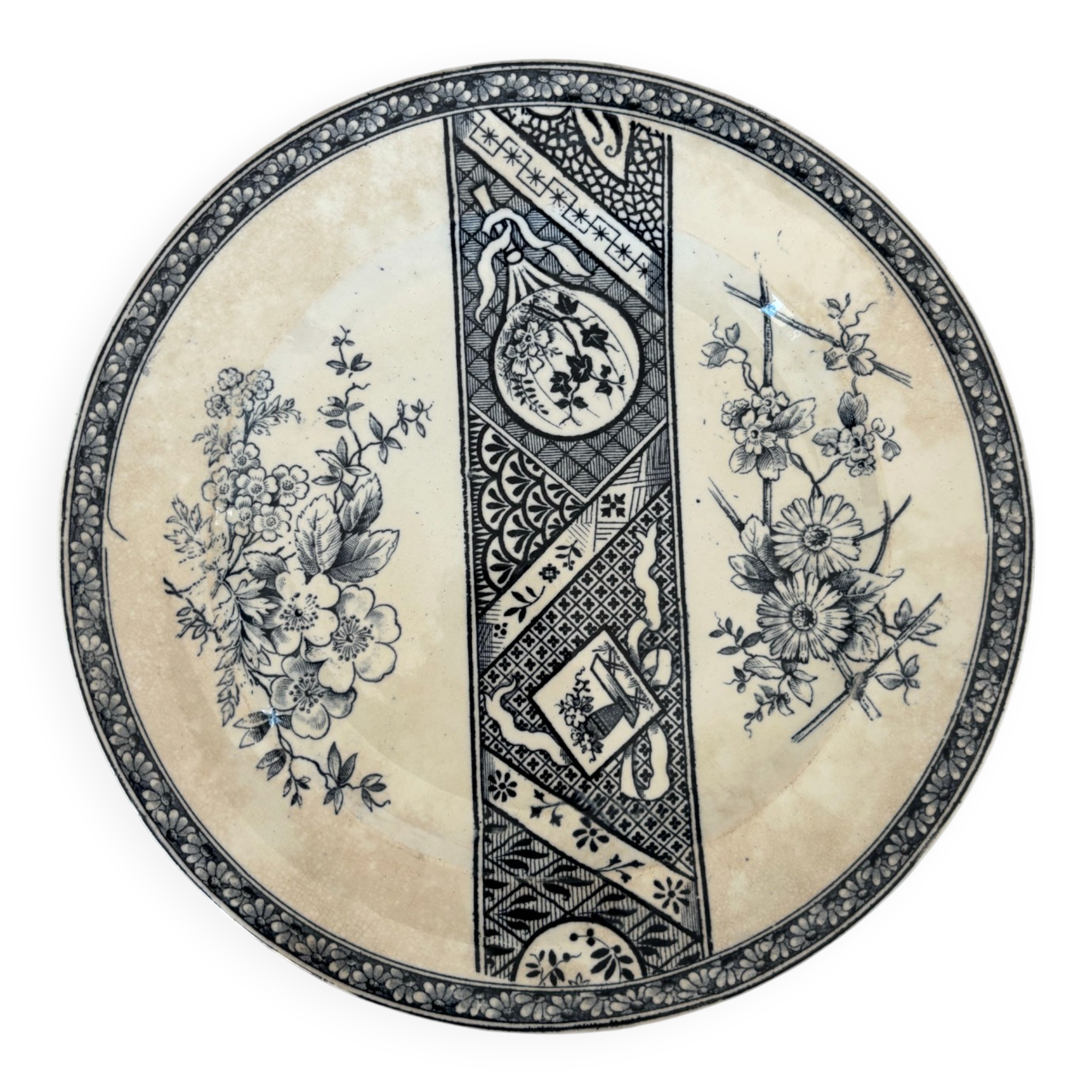 Old blue night ironstone plate for Vermont Frè shop.