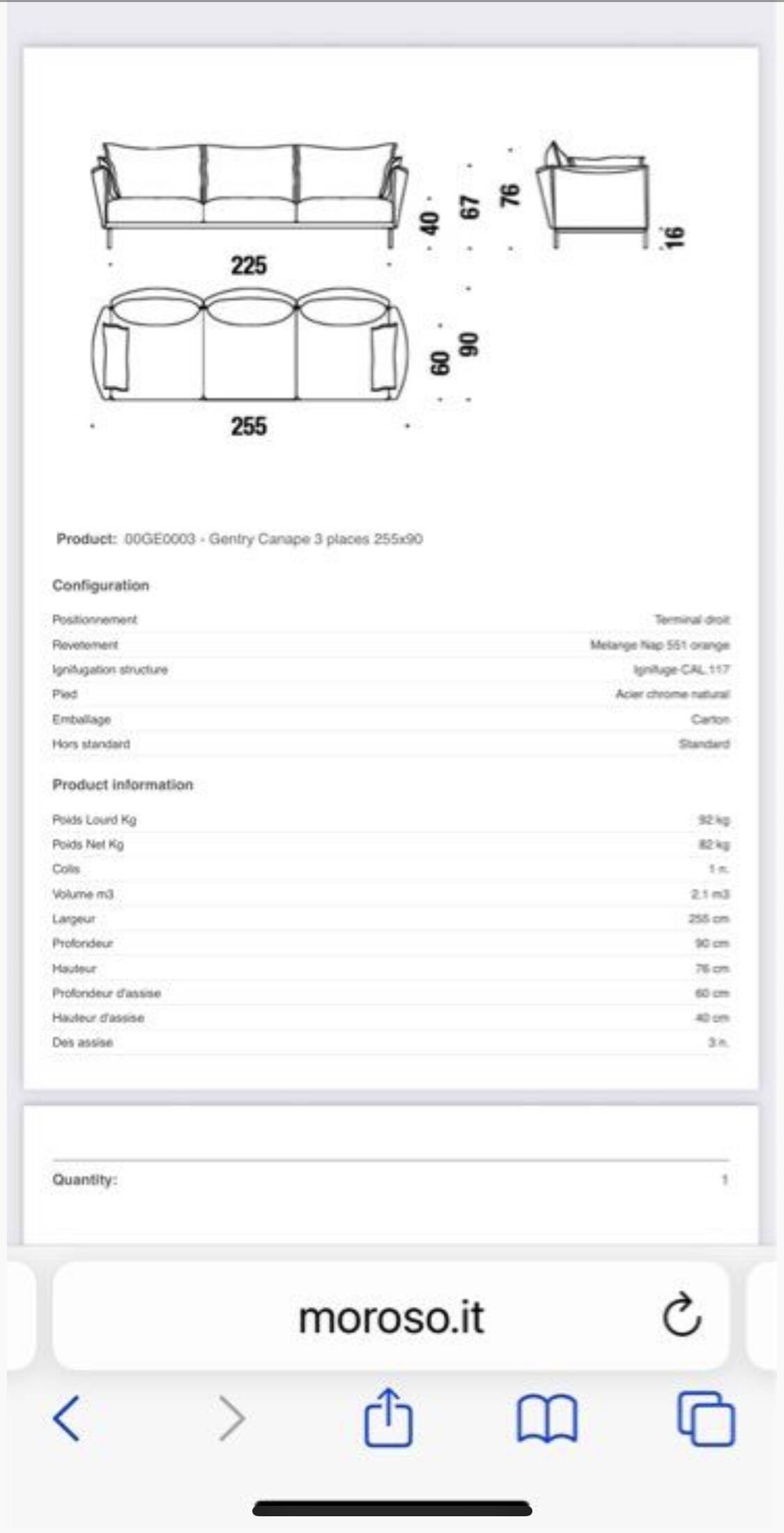 Canapé gentry moroso by patricia urquiola