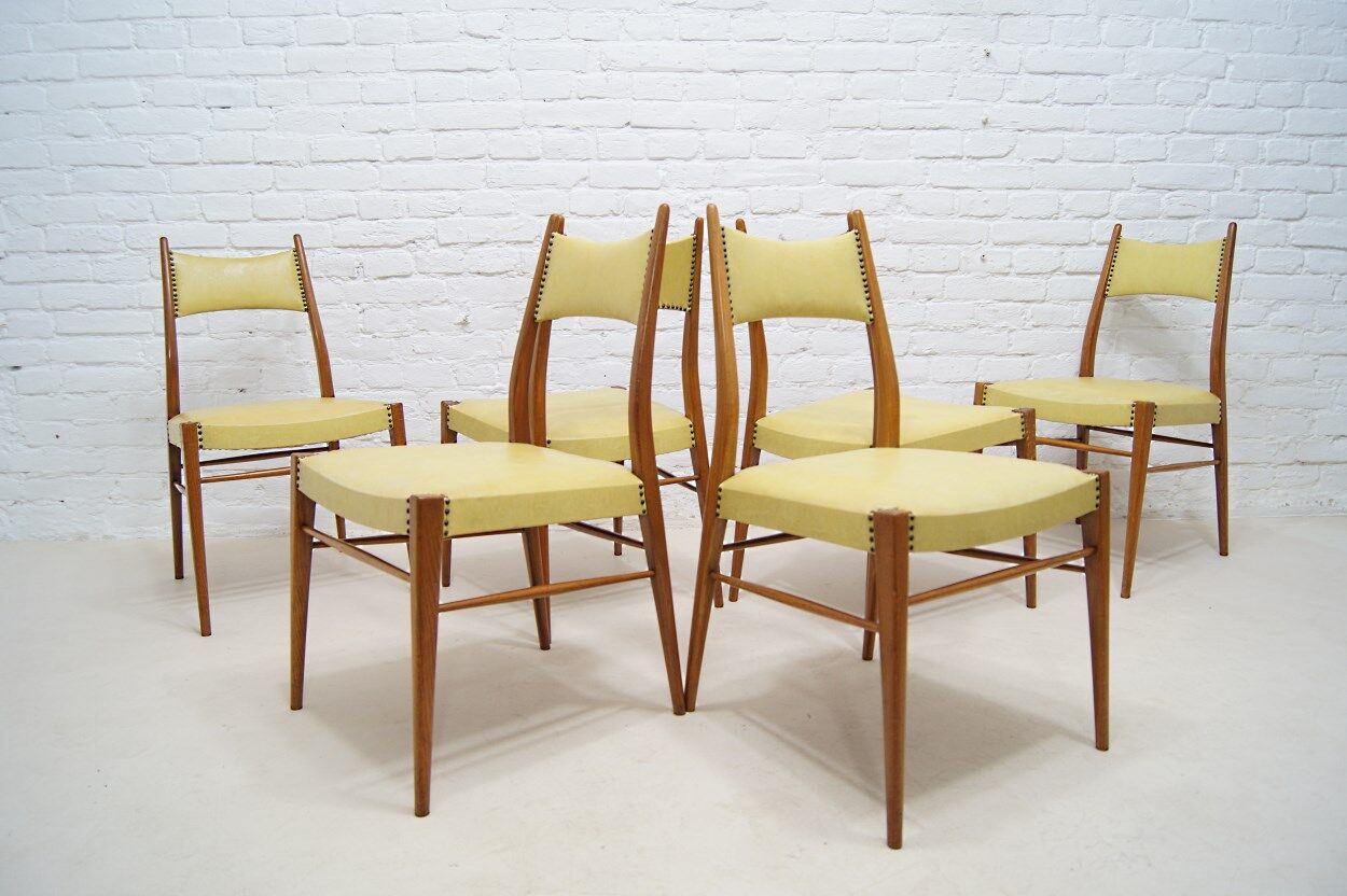 Mid-century Austrian dining chairs, 1950s, set of 6
