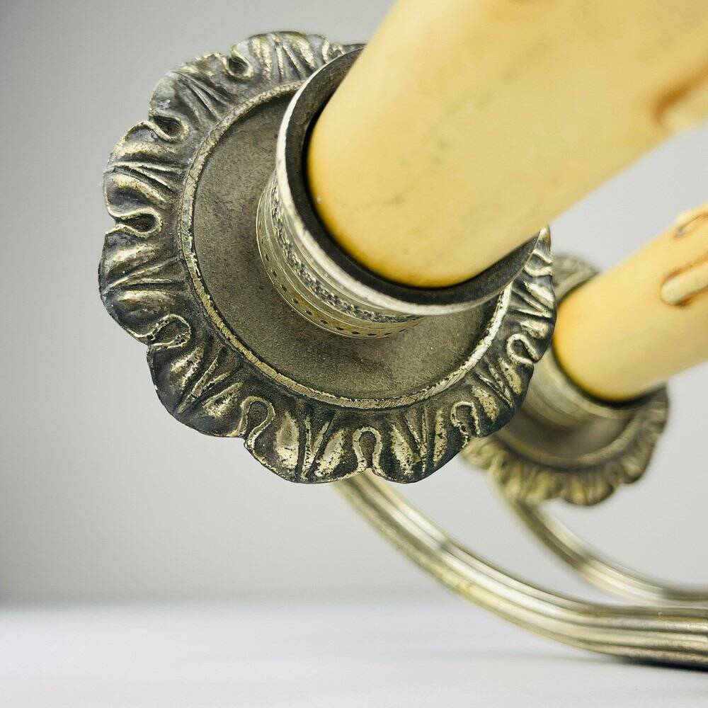 Silver-Plated Wall Lamp, France, 1930s, Set of 2