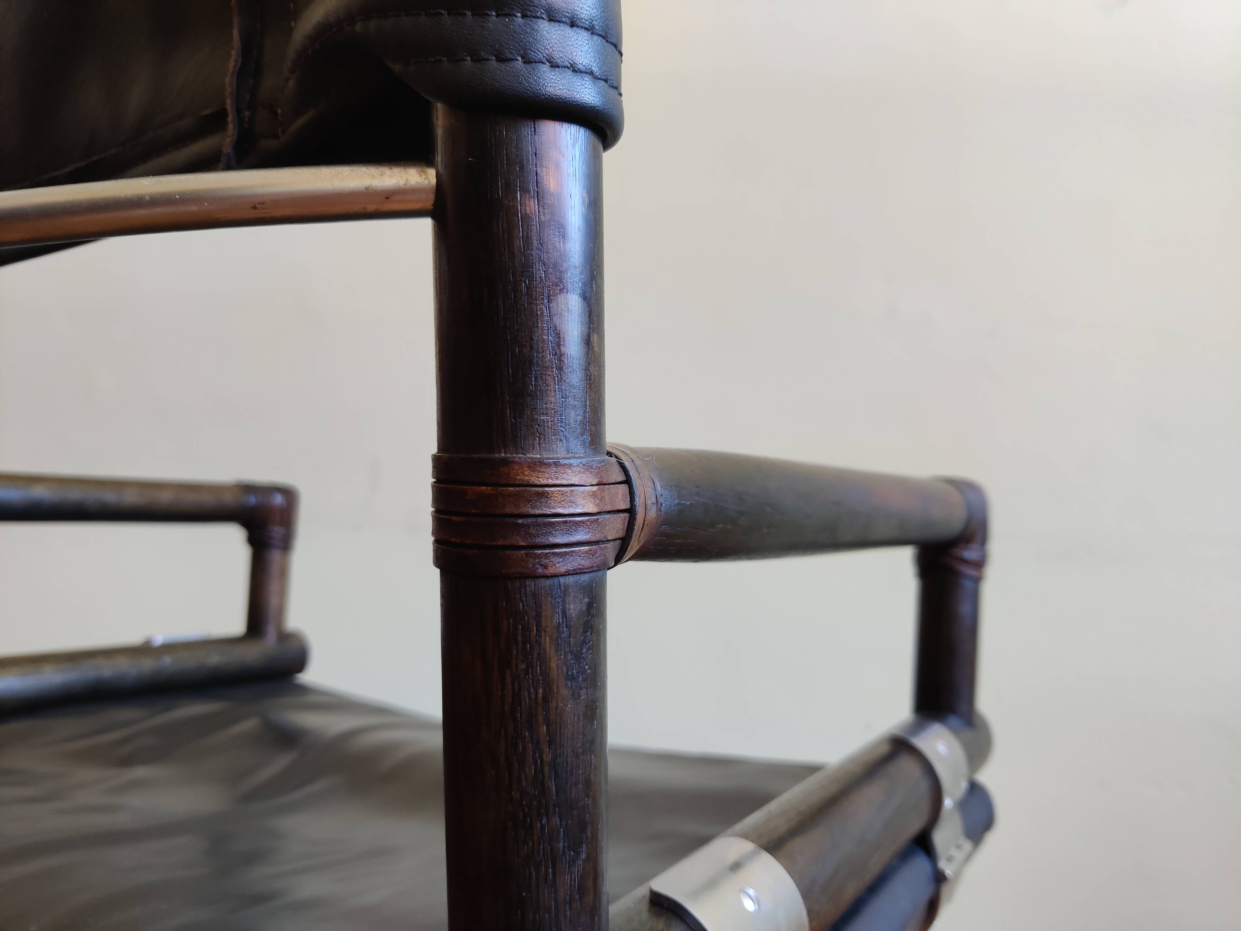 Vintage Safari Regiestühle X-Chair von McGuire, 50er Jahre, 4er Set