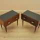 Two Bedside Cabinets, Mahogany Veneer, Italy, 1970s