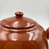 Brown ceramic teapot
